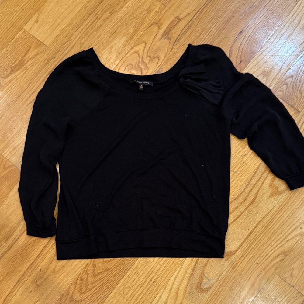 Cynthia Steffe Black Top with Bow Accent